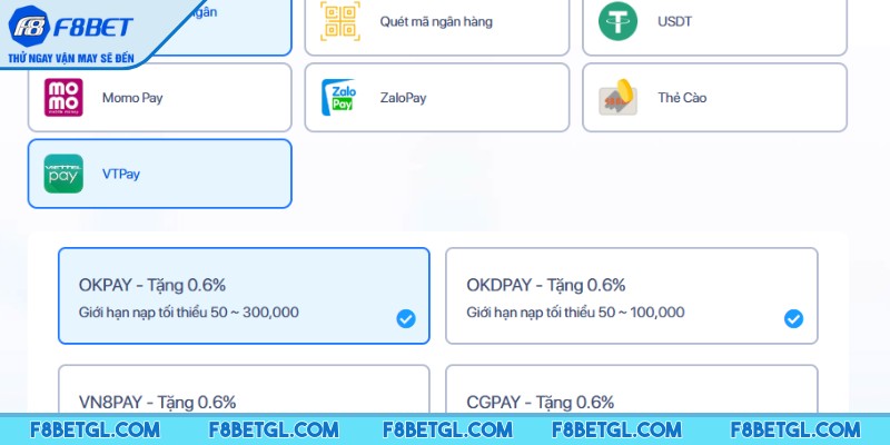 Tổng quan nạp tiền F8BET